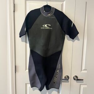 O'Neill Black and Gray Short-Sleeve Wetsuit